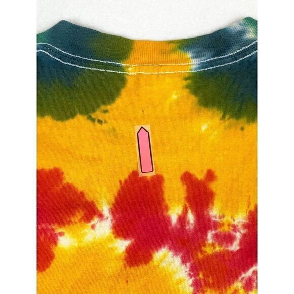 Vintage Rasta Lizard T-Shirt Large Tie Dye Ganja Weed Jamaica Hippe Beach Single - Picture 9 of 10